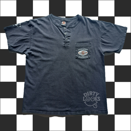 Vintage 90's Henley Harley-Davidson Short-Sleeve T-shirt